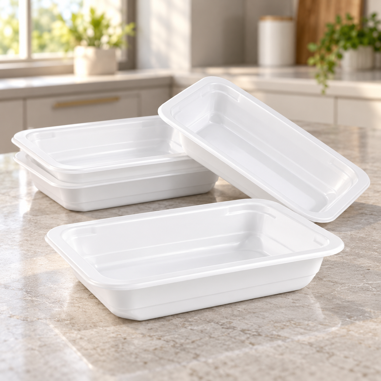 500ml MFPP 1-Compartment Film-Seal Food Tray SKU T3-500 - Gallery Image