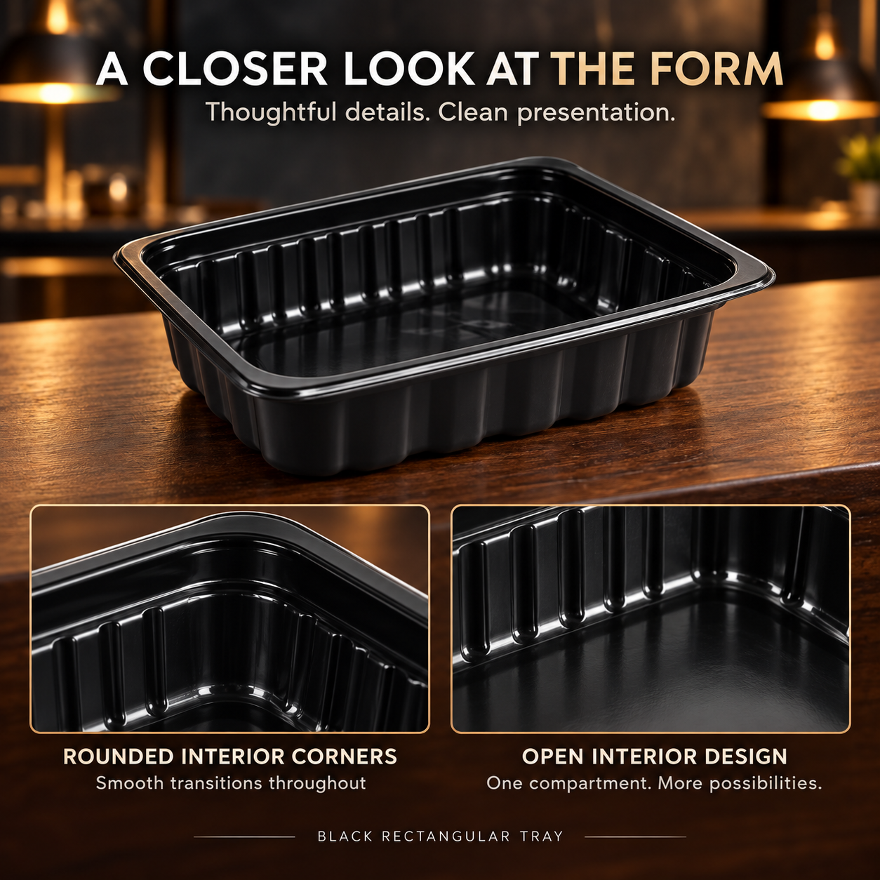 8000ml PP 1-Compartment Film-Seal Food Tray SKU T2-8000 - Gallery Image