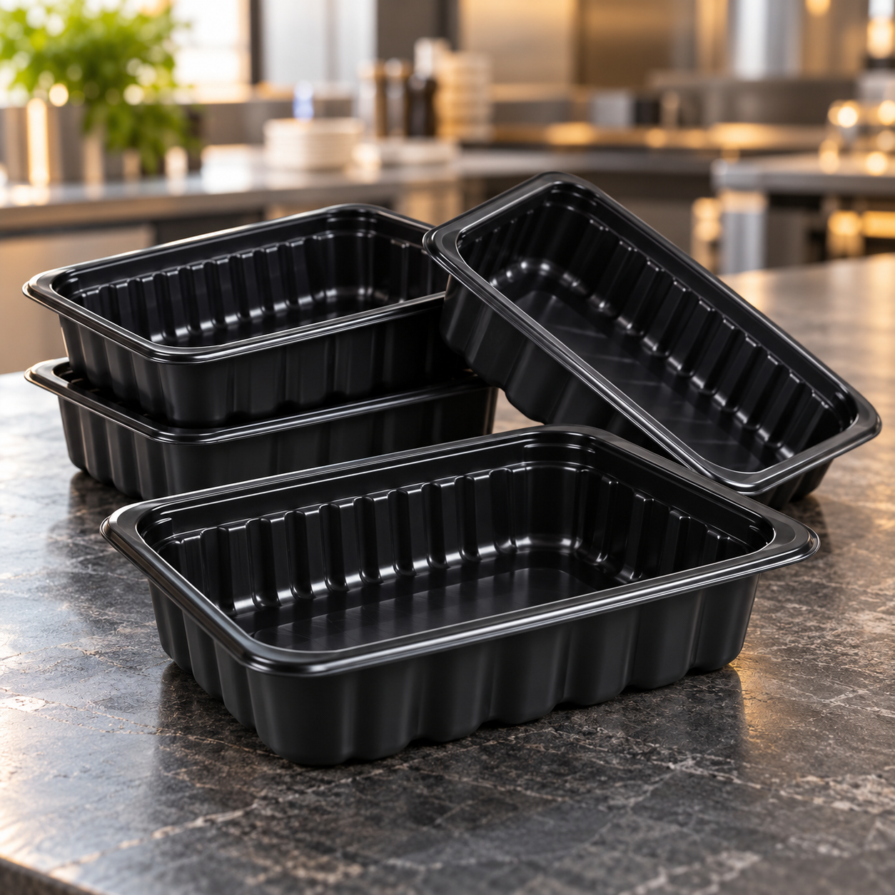8000ml PP 1-Compartment Film-Seal Food Tray SKU T2-8000 - Gallery Image