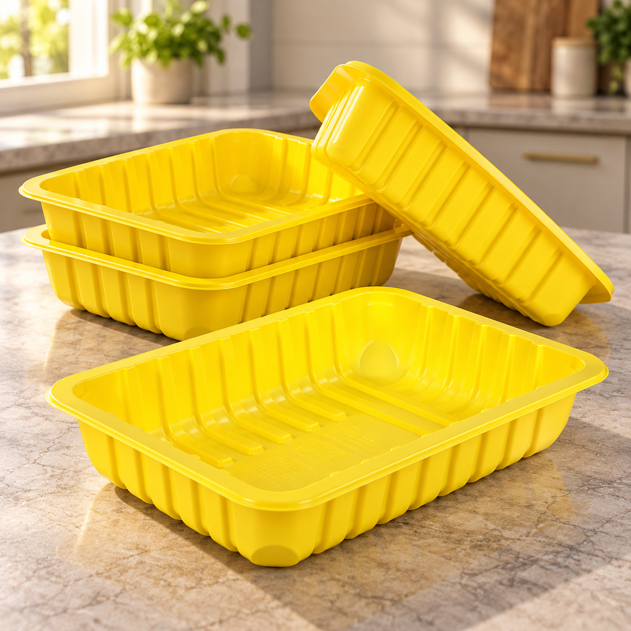 850ml PP 1-Compartment Film-Seal Food Tray SKU T4-850 - Gallery Image