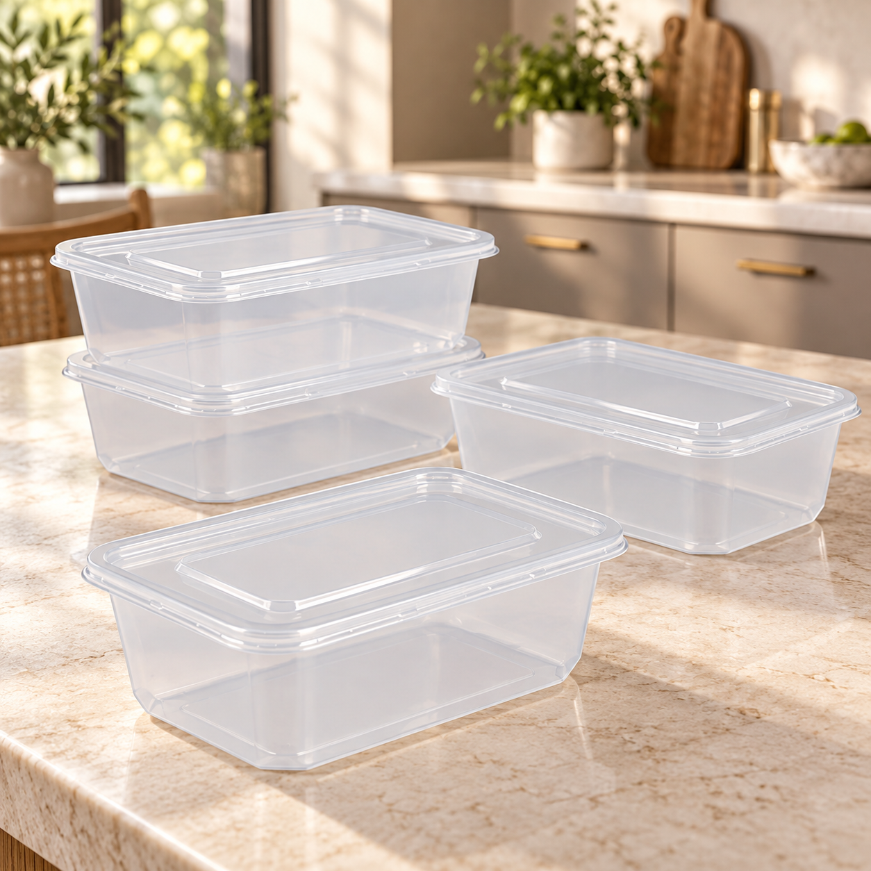 750ml PP Rectangular Food Storage Container SKU FG1-750B-2 - Gallery Image