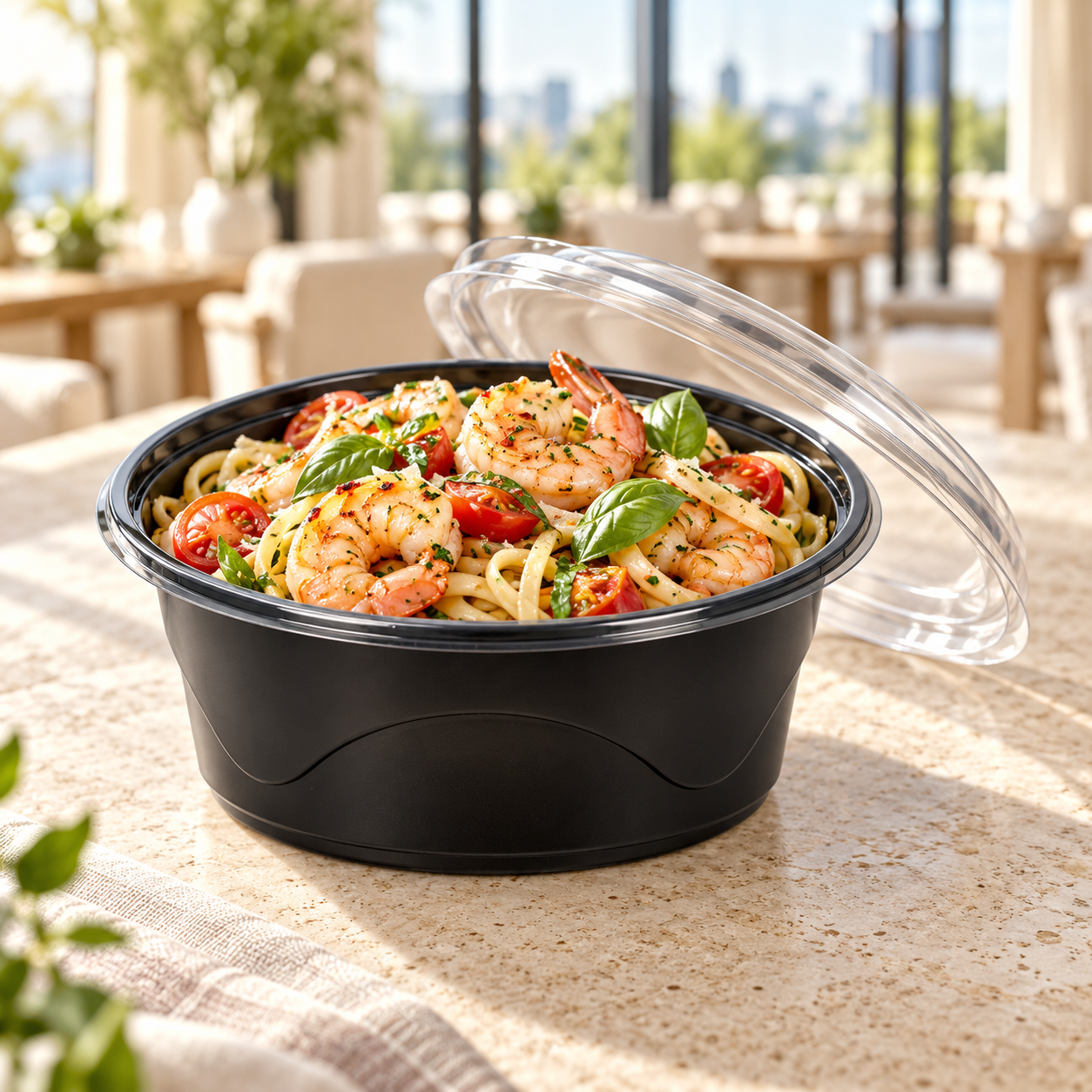 650ml PP 1-Compartment Round Food Bowl SKU WG178-650B food container