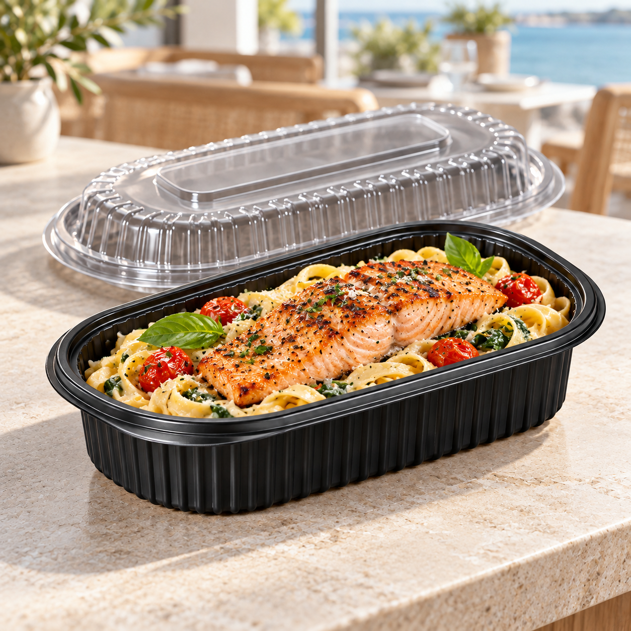950ml PP 1-Compartment Oval Takeaway Container SKU FG2-8000TZH food container