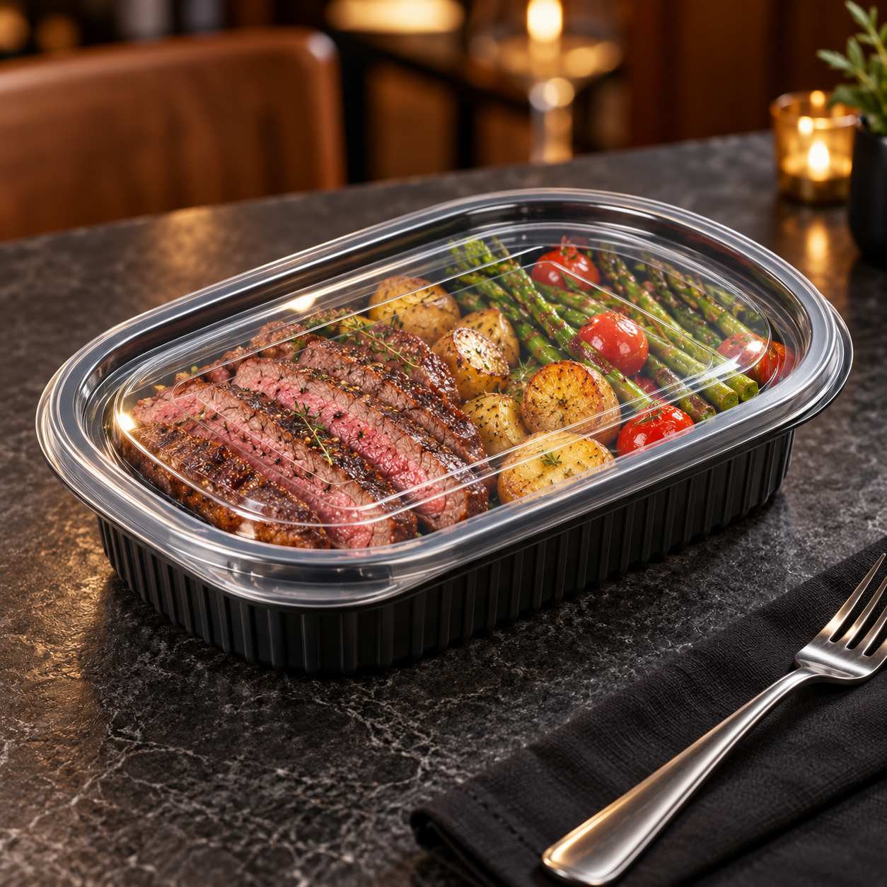 750ml PP 1-Compartment Oval Takeaway Container SKU FG3-8000 food container