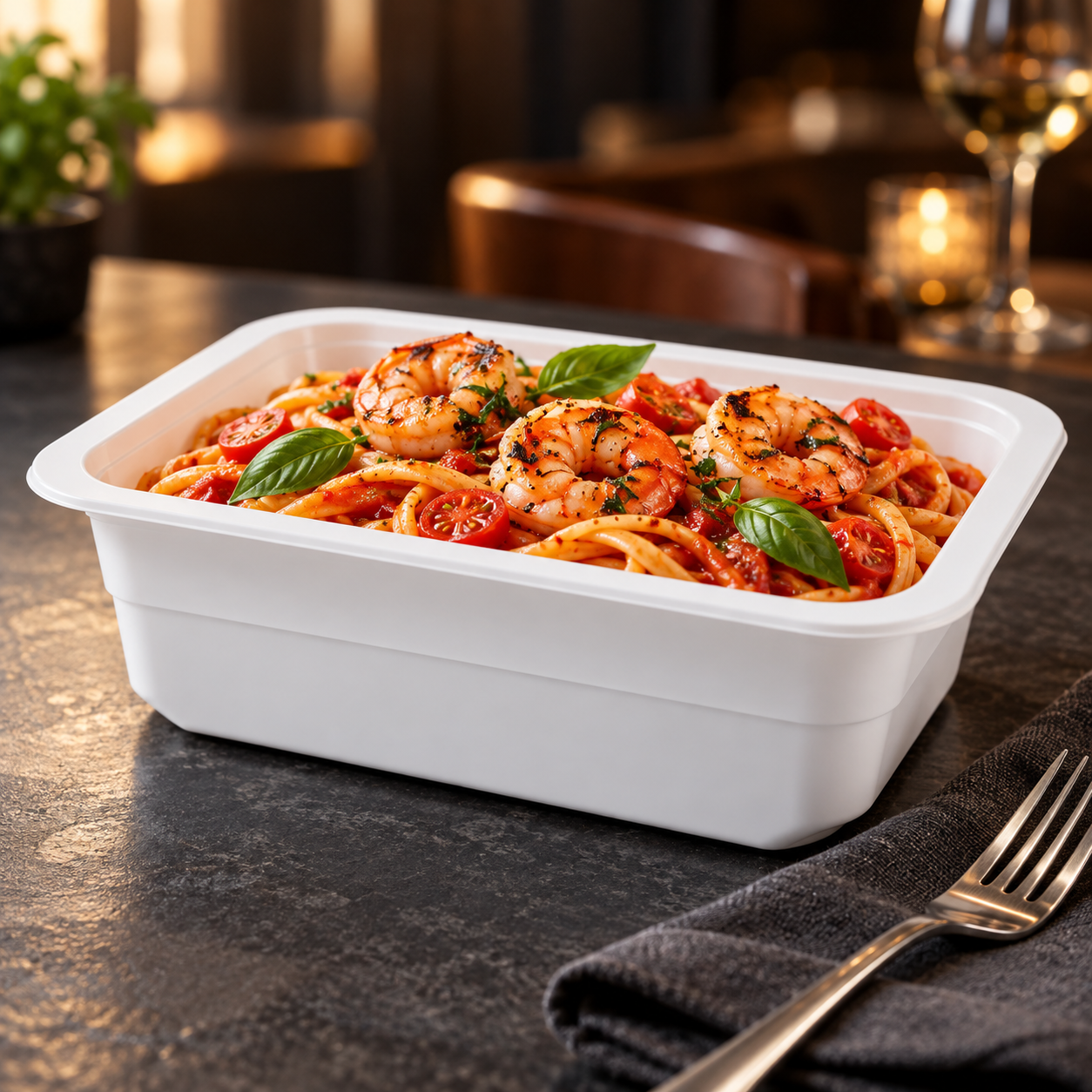 1000ml MFPP 1-Compartment Film-Seal Food Tray SKU T3-1000 - Gallery Image