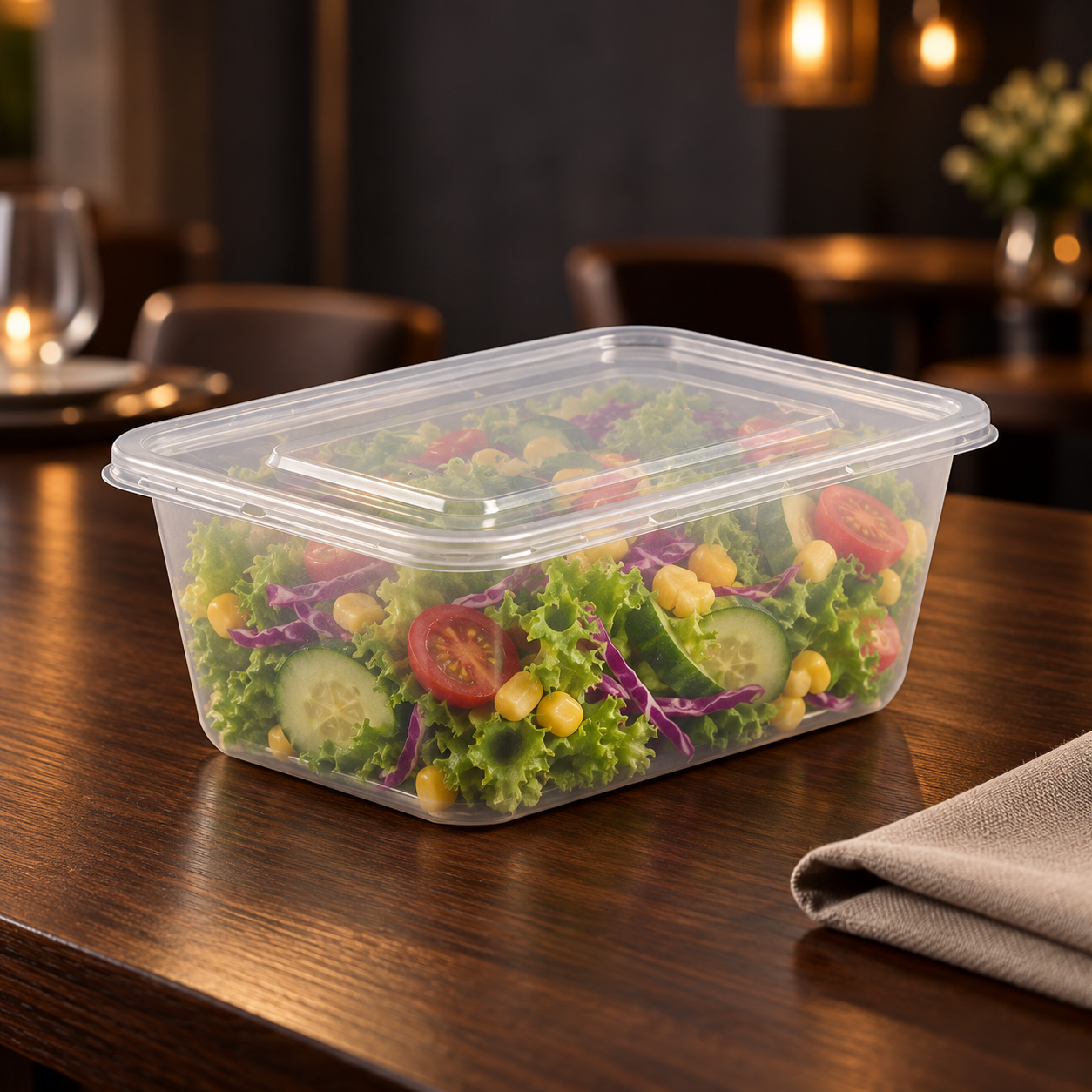 1000ml PP Rectangular Food Storage Container SKU FG1-1000B-2 - Gallery Image