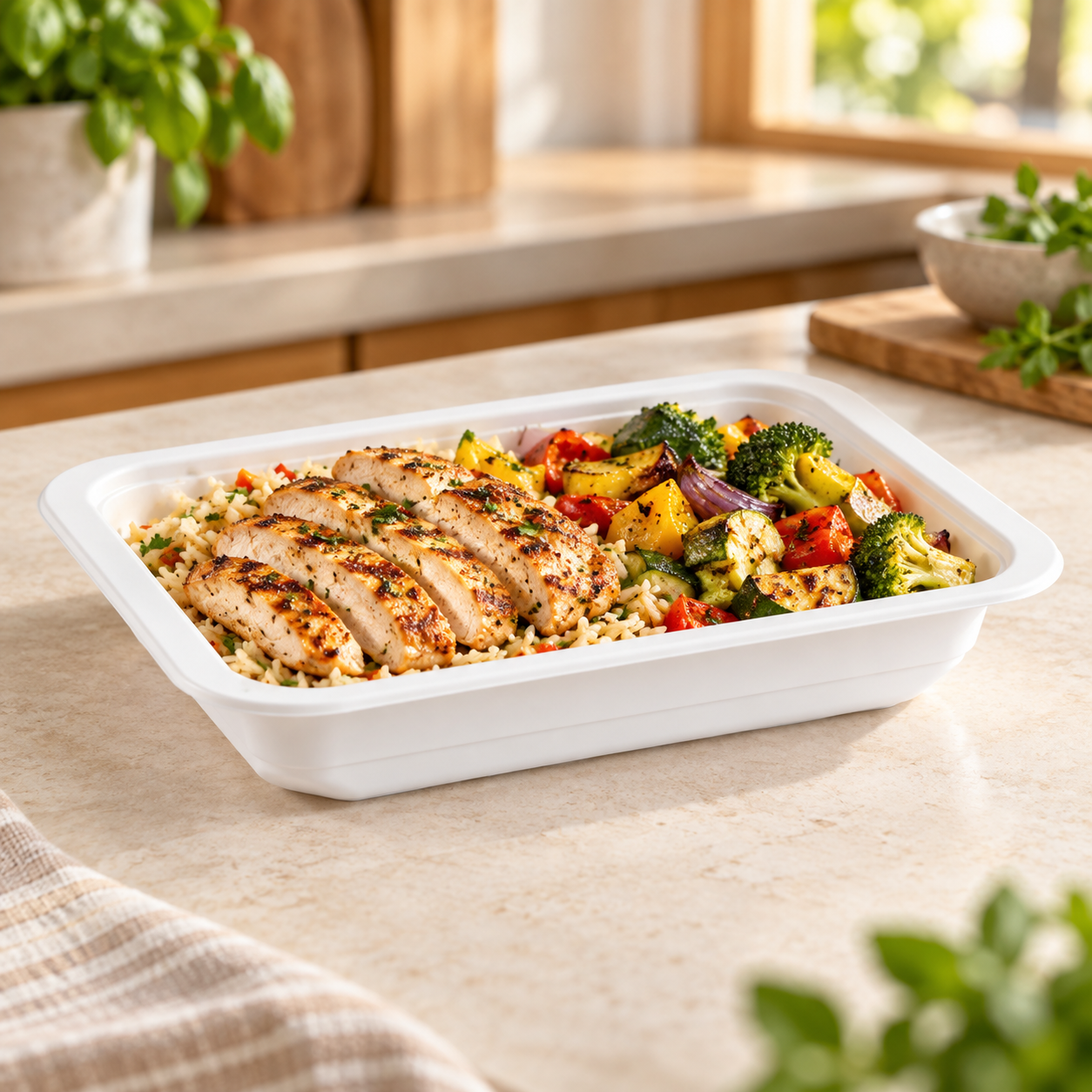 500ml MFPP 1-Compartment Film-Seal Food Tray SKU T3-500 food container