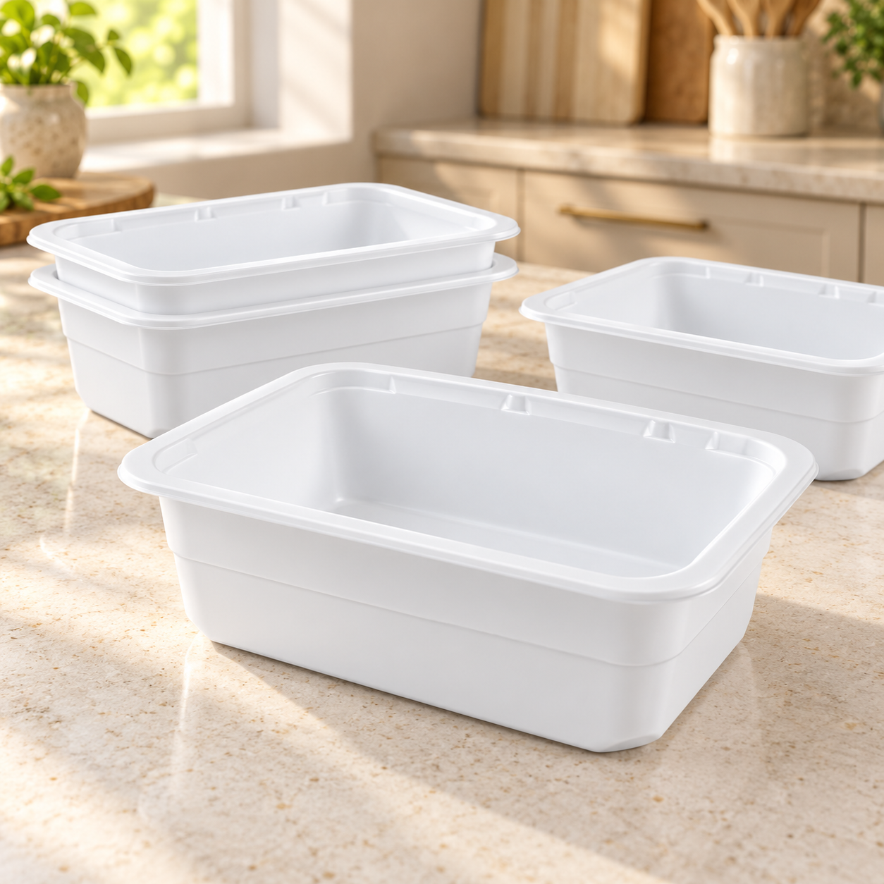 1000ml MFPP 1-Compartment Film-Seal Food Tray SKU T3-1000 - Gallery Image