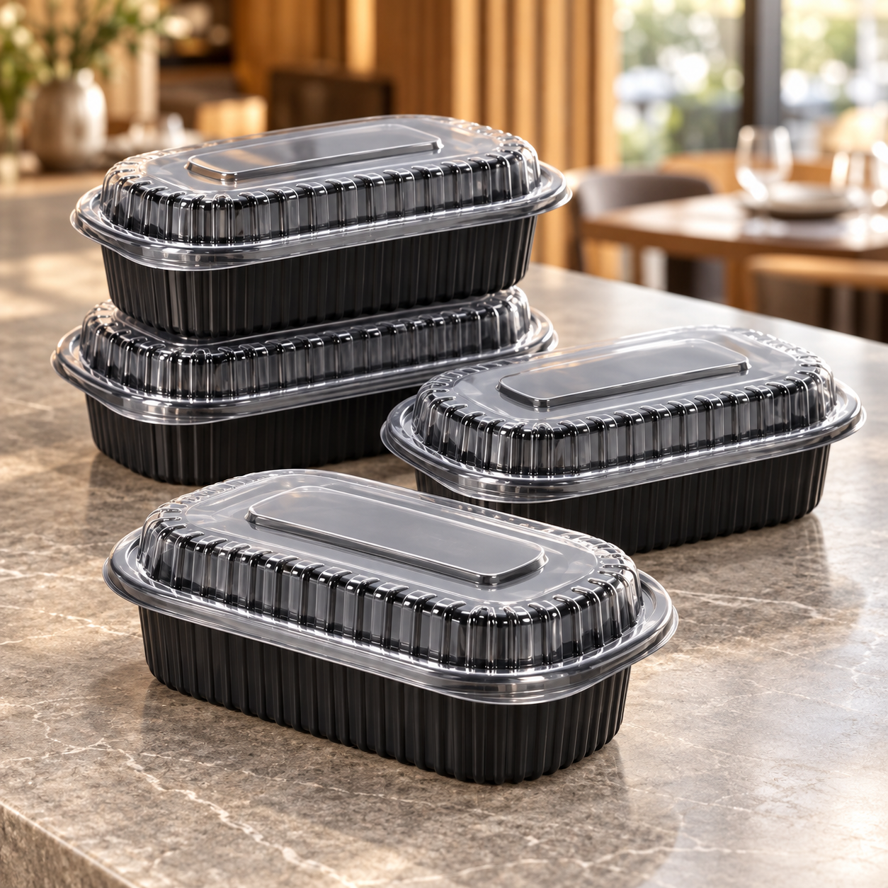 950ml PP 1-Compartment Oval Takeaway Container SKU FG2-8000TZH - Gallery Image
