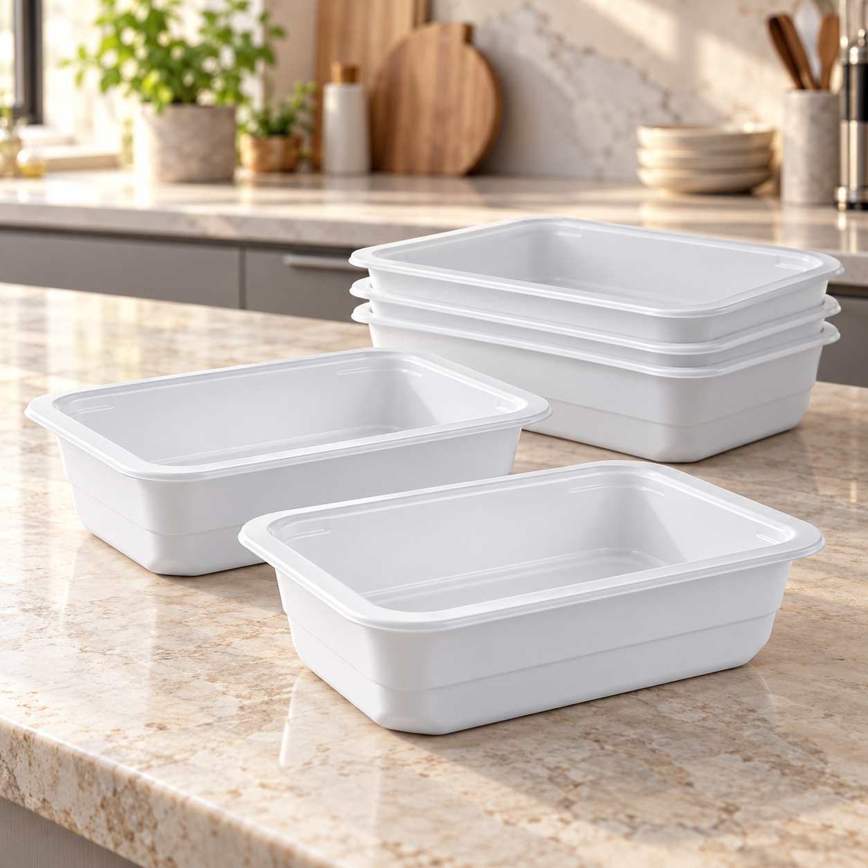 700ml MFPP 1-Compartment Film-Seal Food Tray SKU T3-700 - Gallery Image