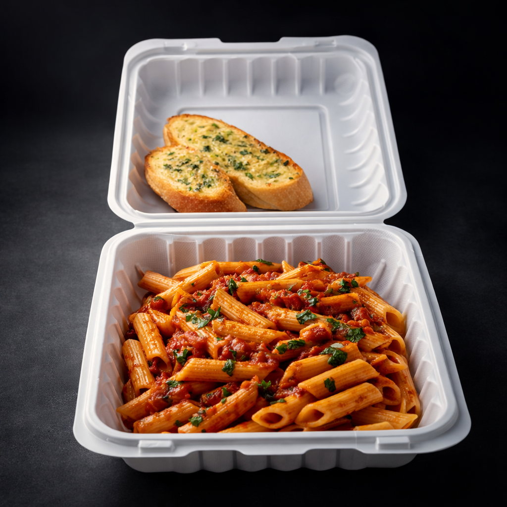 900ml MFPP 1-Compartment Hinged Food Container SKU 781 - Gallery Image