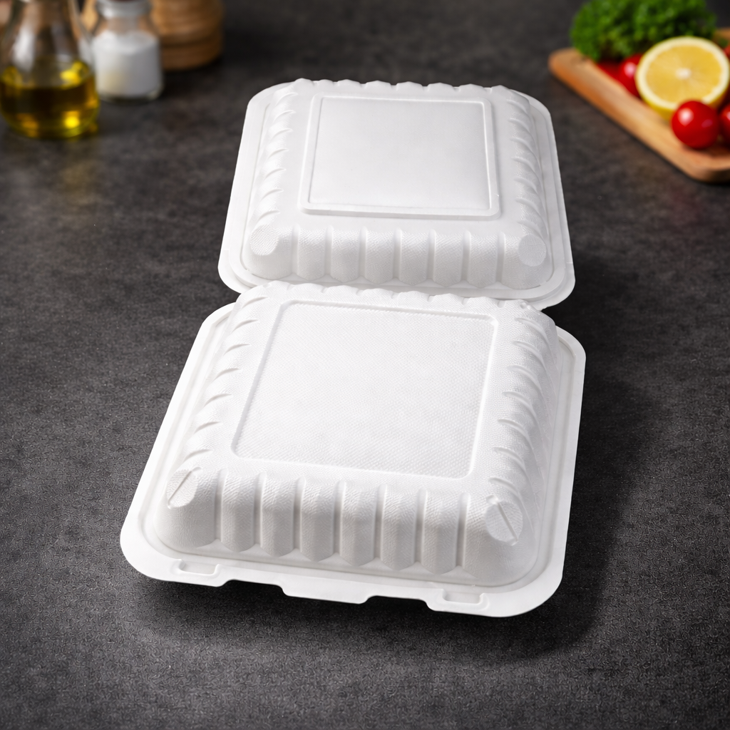1200ml MFPP 1-Compartment Hinged Food Container SKU 901 - Gallery Image