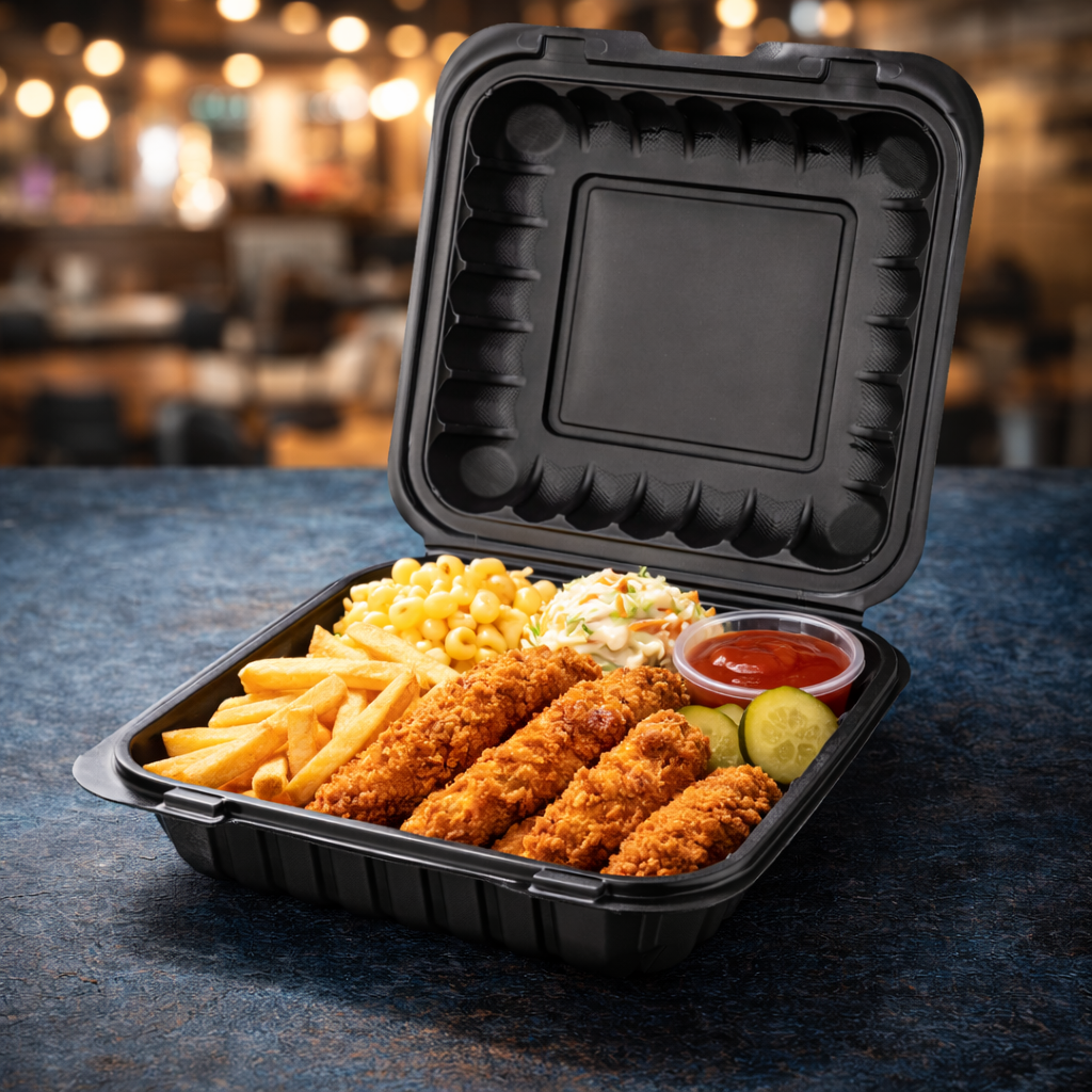1000ml MFPP 1-Compartment Hinged Food Container SKU 801 food container