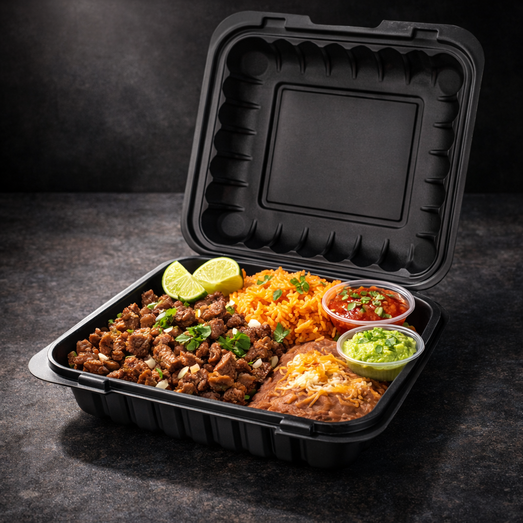 1400ml MFPP 1-Compartment Hinged Food Container SKU 901x food container