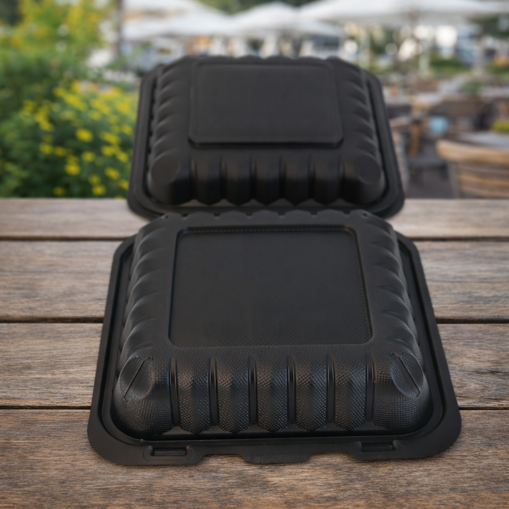 1000ml MFPP 1-Compartment Hinged Food Container SKU 801 - Gallery Image