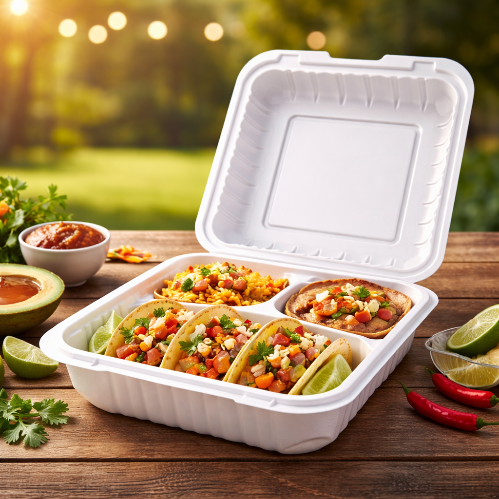 1200ml MFPP 3-Compartment Hinged Food Container SKU 903 food container
