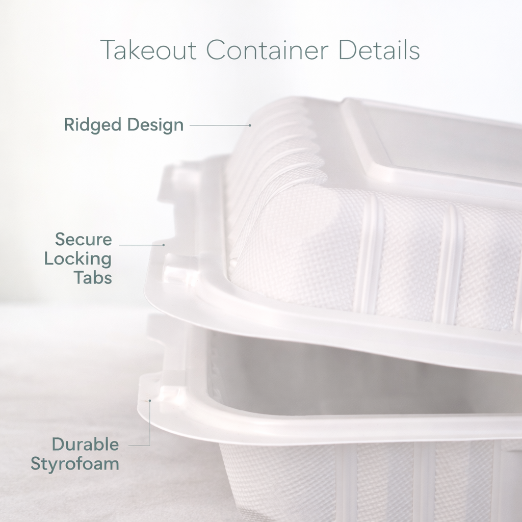 1200ml MFPP 3-Compartment Hinged Food Container SKU 903 - Gallery Image