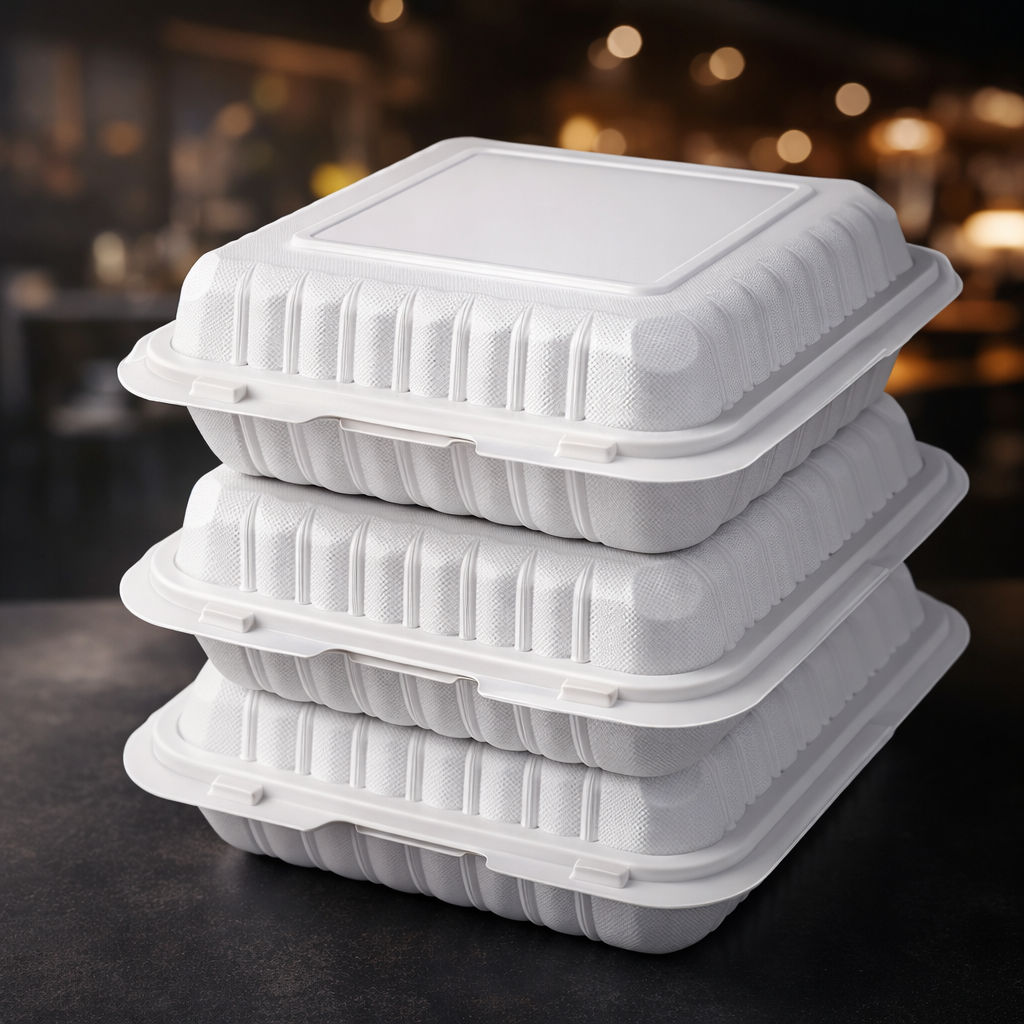 1200ml MFPP 3-Compartment Hinged Food Container SKU 903 - Gallery Image