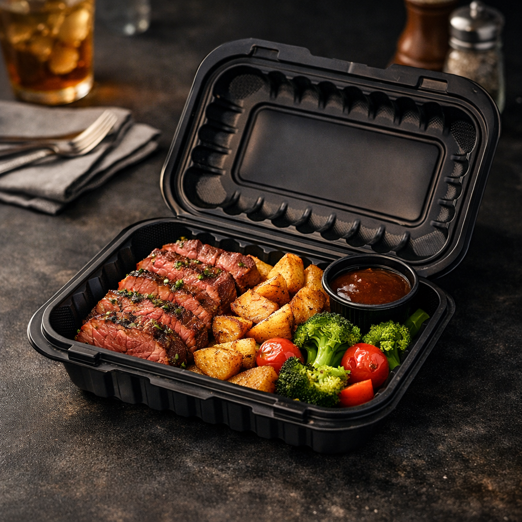 800ml MFPP 1-Compartment Hinged Food Container SKU 206 food container
