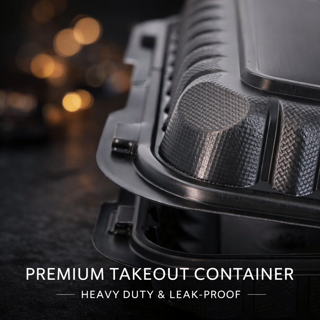800ml MFPP 1-Compartment Hinged Food Container SKU 206 - Gallery Image