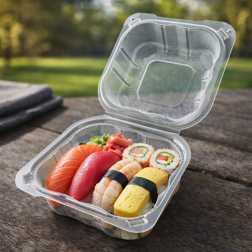 400ml PP 1-Compartment Hinged Food Container SKU 224 food container