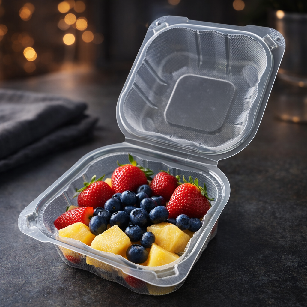500ml PP 1-Compartment Hinged Food Container SKU 225 food container