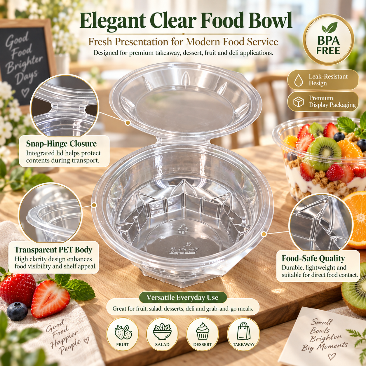700ml PET Clear PET Food Container SKU PET-WL24A - Gallery Image