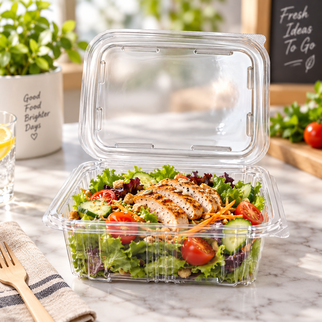 700ml PET Clear PET Food Container SKU PET-FL24A food container