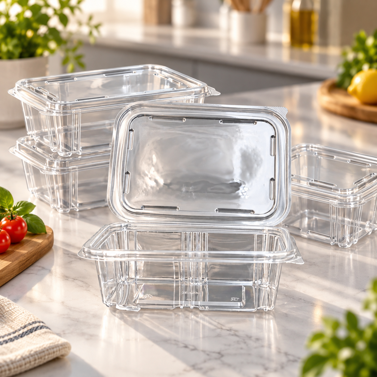 700ml PET Clear PET Food Container SKU PET-FL24A - Gallery Image