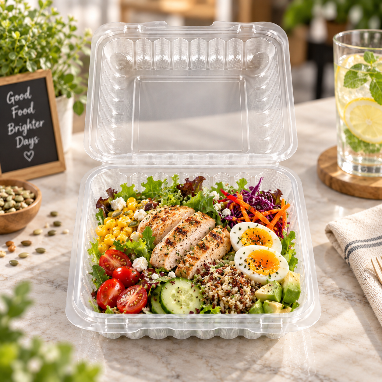 Clear sushi and deli containers