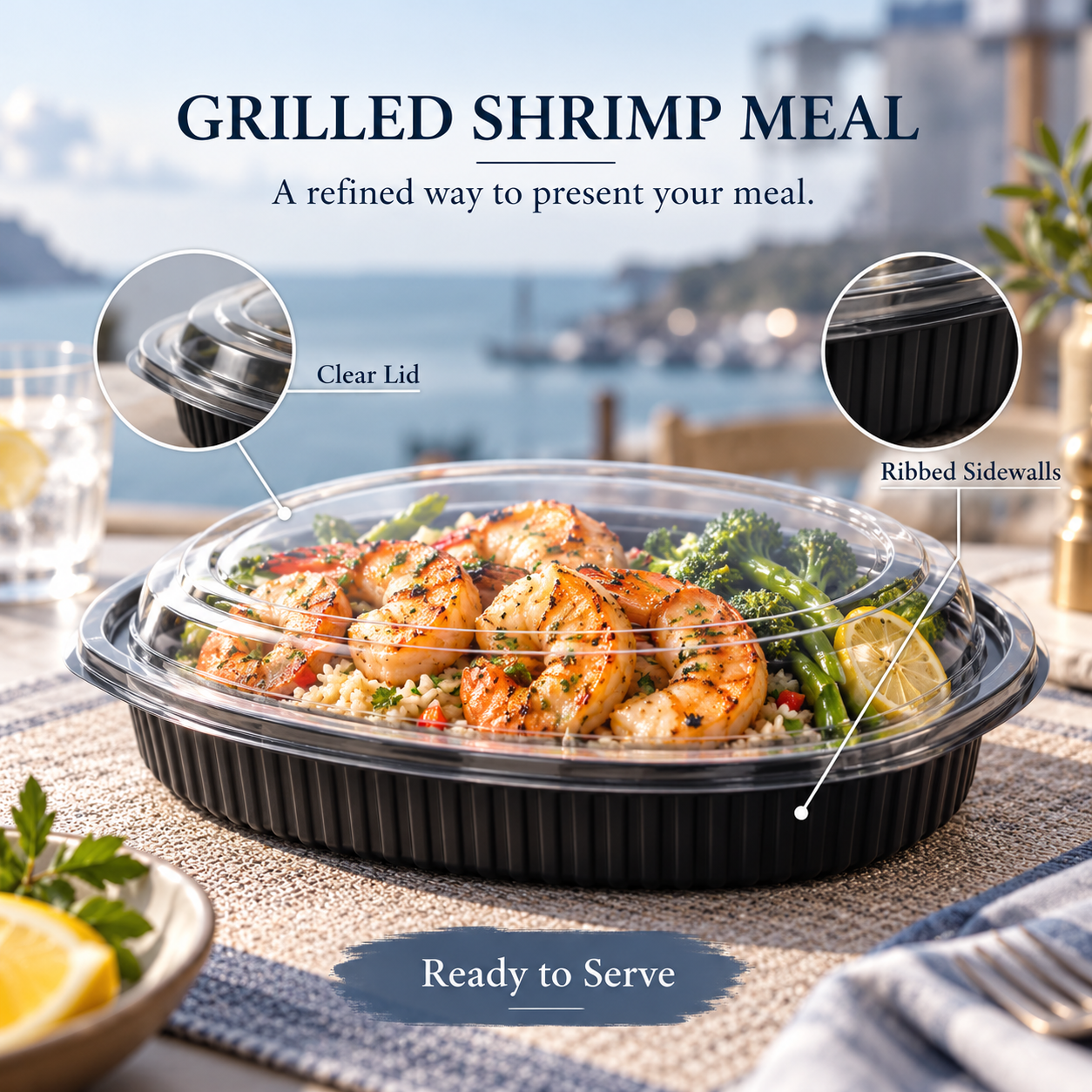 650ml PP 1-Compartment Oval Takeaway Container SKU FG3-7000-21oz - Gallery Image