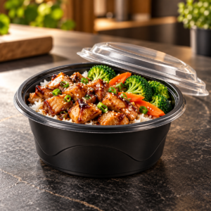 800ml PP 1-Compartment Round Food Bowl SKU WG178-800B