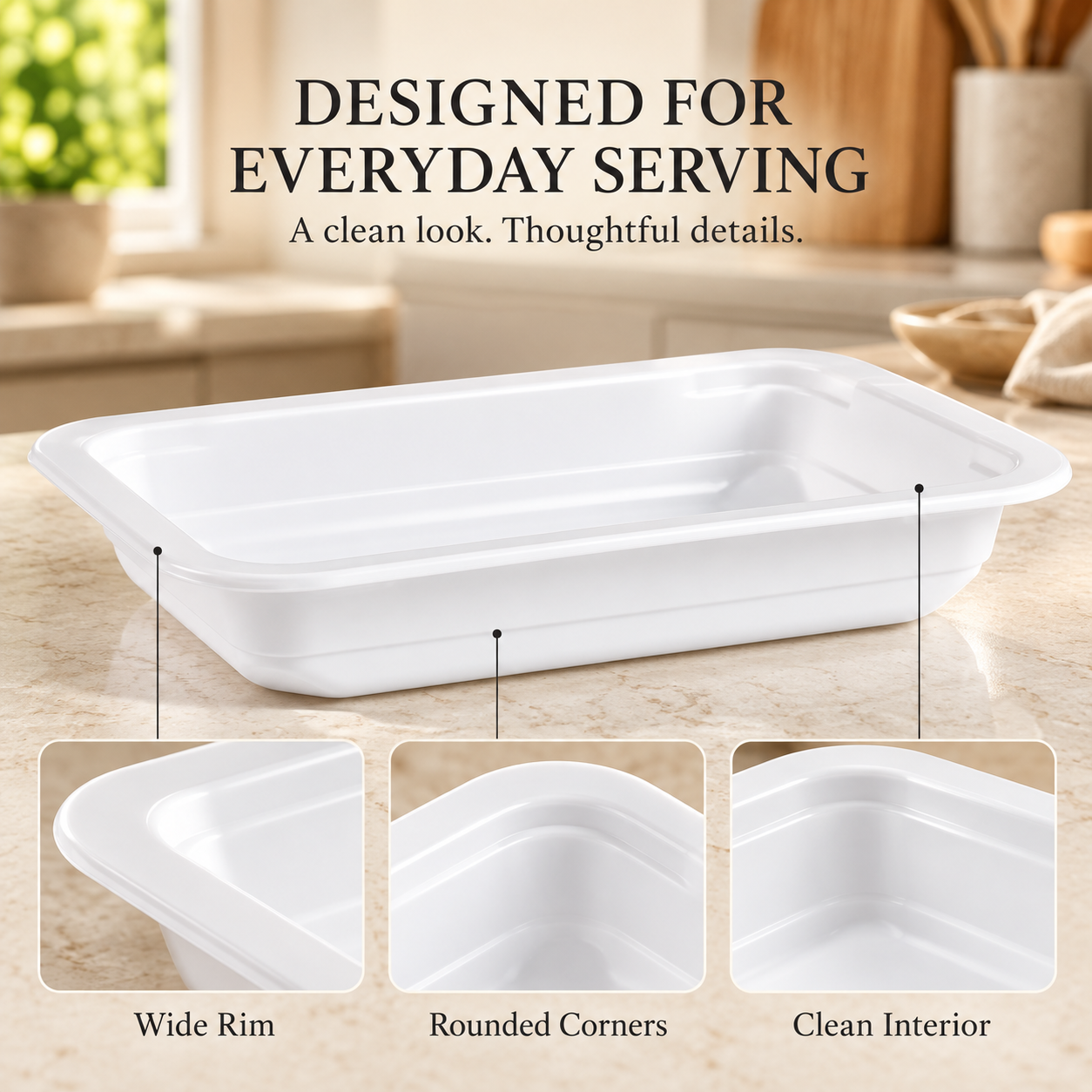 500ml MFPP 1-Compartment Film-Seal Food Tray SKU T3-500 - Gallery Image