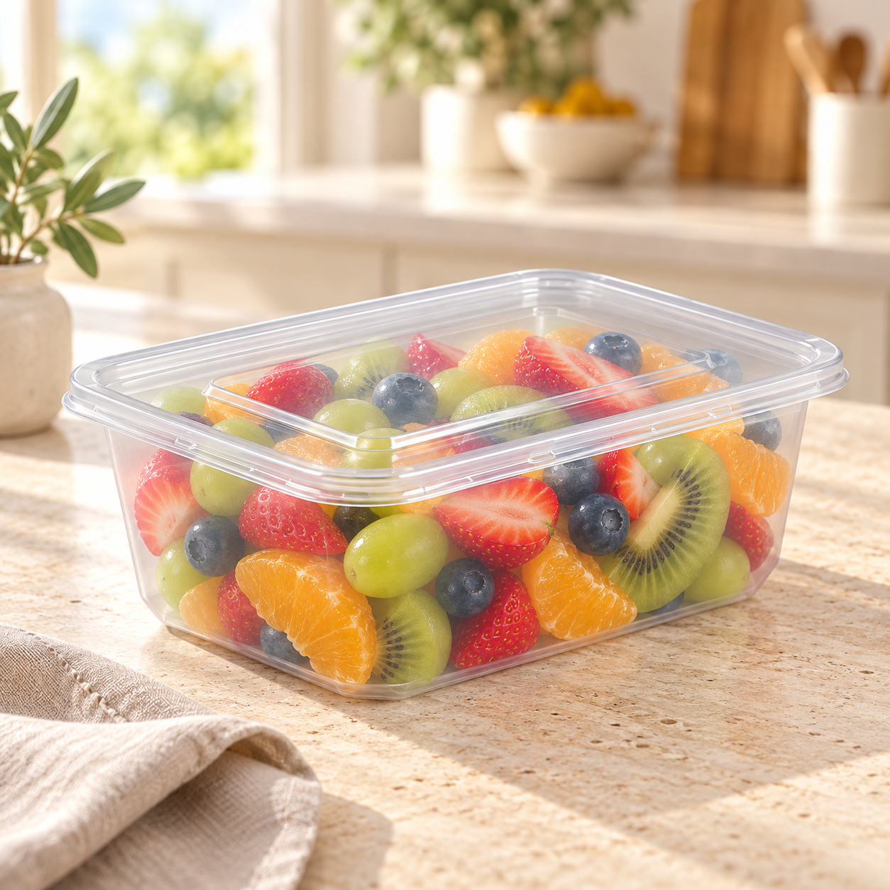 750ml PP Rectangular Food Storage Container SKU FG1-750B-2 - Gallery Image