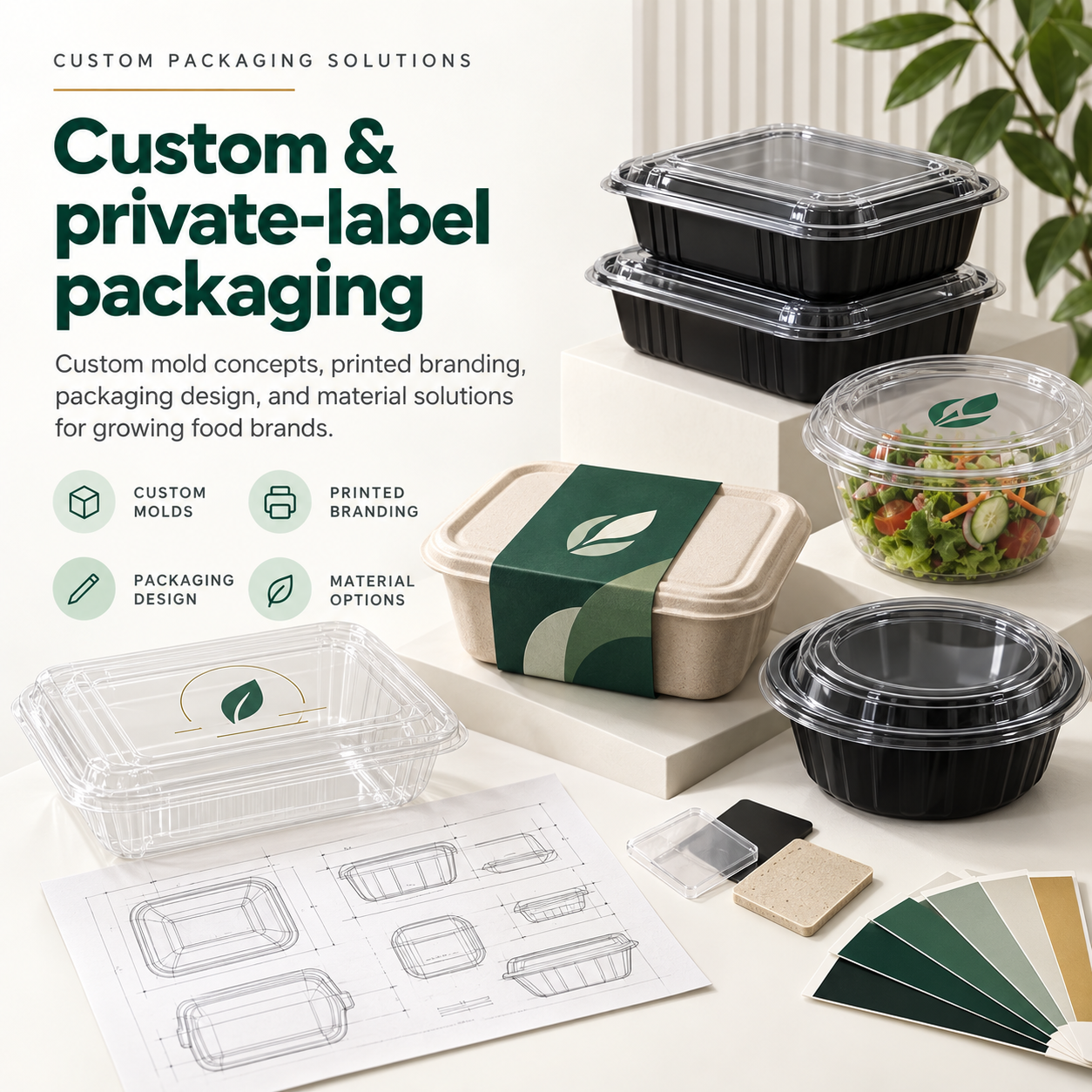 Custom printed food packaging with logo